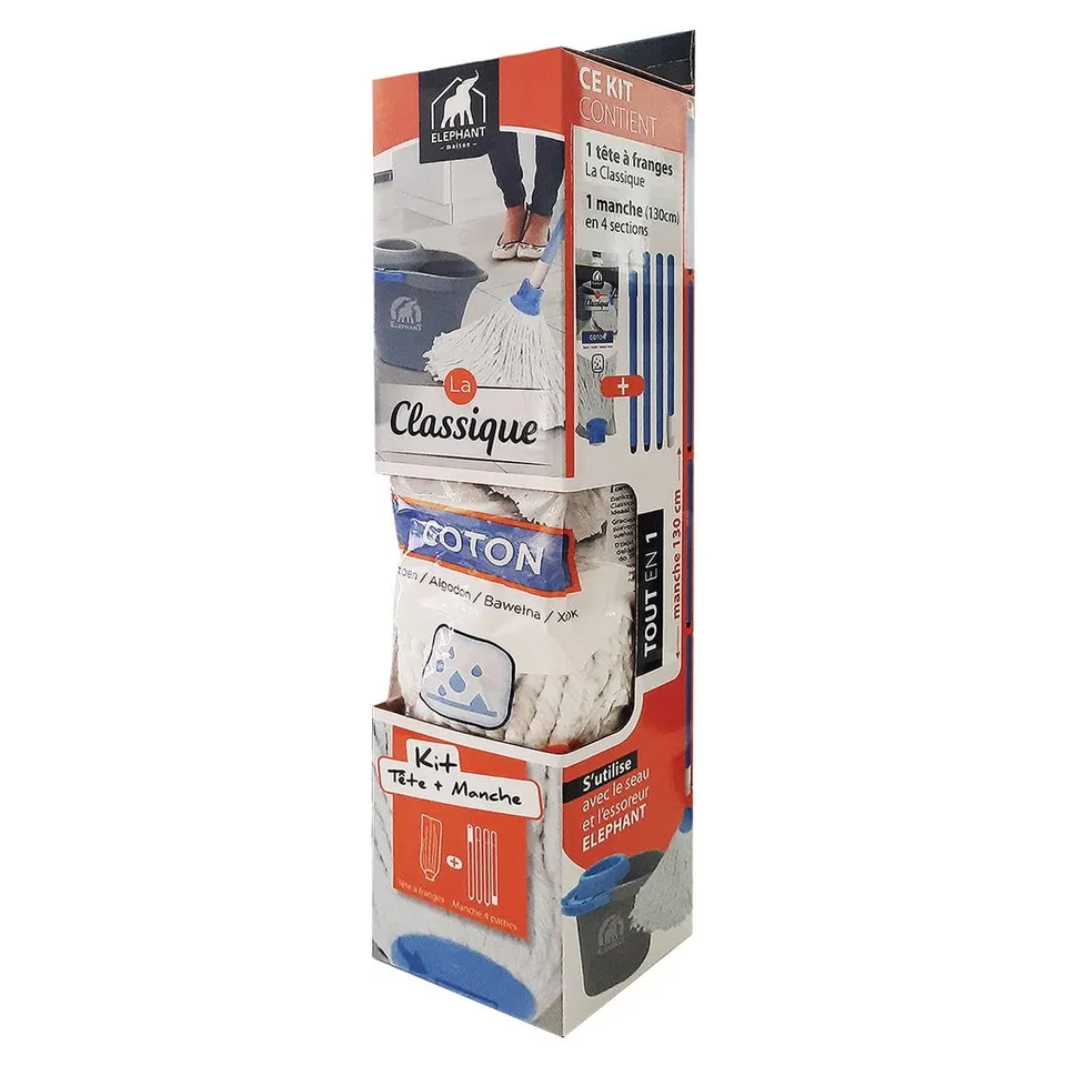 elephant-maison-kit-t-te-franges-la-classique-manche-4-parties-balai-franges-en- image 1