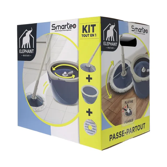 l-phant-maison-kit-de-lavage-smarteo-balai-platine-pliable-25-cm-housse-microfib image 1