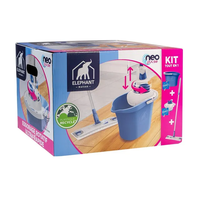 l-phant-maison-kit-neo-pulse-complet-balai-plat-seau-et-essoreur-rotatif-330-tr- image 1