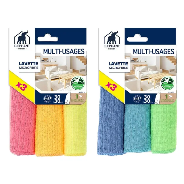 l-phant-maison-lavettes-microfibre-x3-ultra-douces-d-graissent-sans-d-tergent-sa image 1