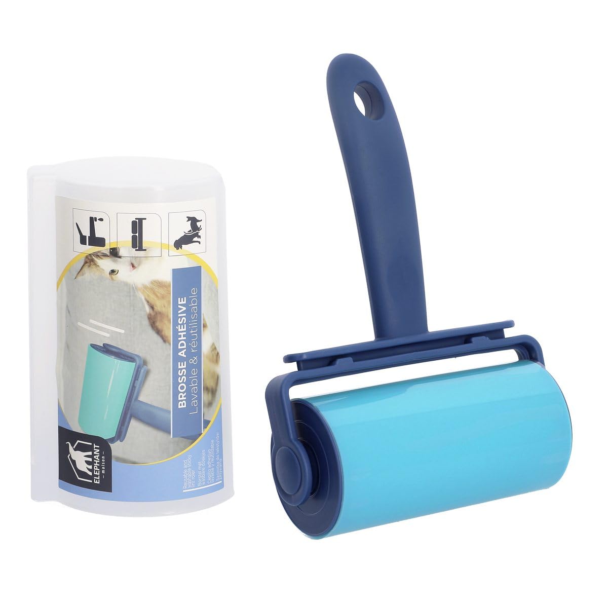 l-phant-maison-brosse-adh-sive-lavable-rouleau-r-utilisable-1000-fois-pour-poils image 2