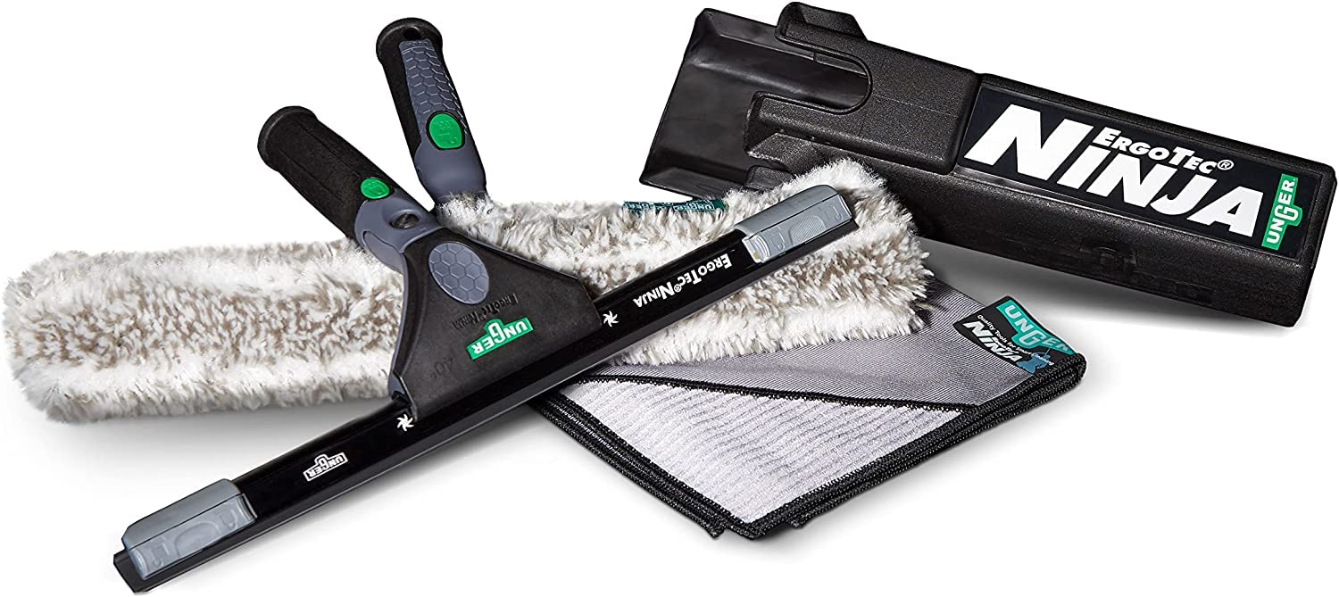 unger-ninja-kit-complet-de-nettoyage-de-vitres-professionnel-6-en-1-raclette-pre image 1