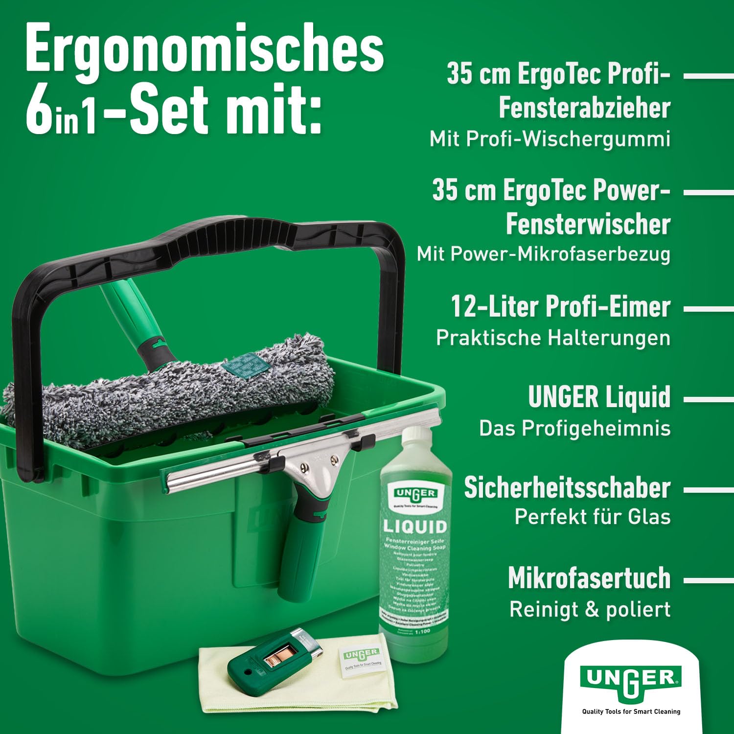 unger-kit-de-nettoyage-vitres-ak015-raclette-35-cm-lave-vitres-microfibre-seau-1 image 2