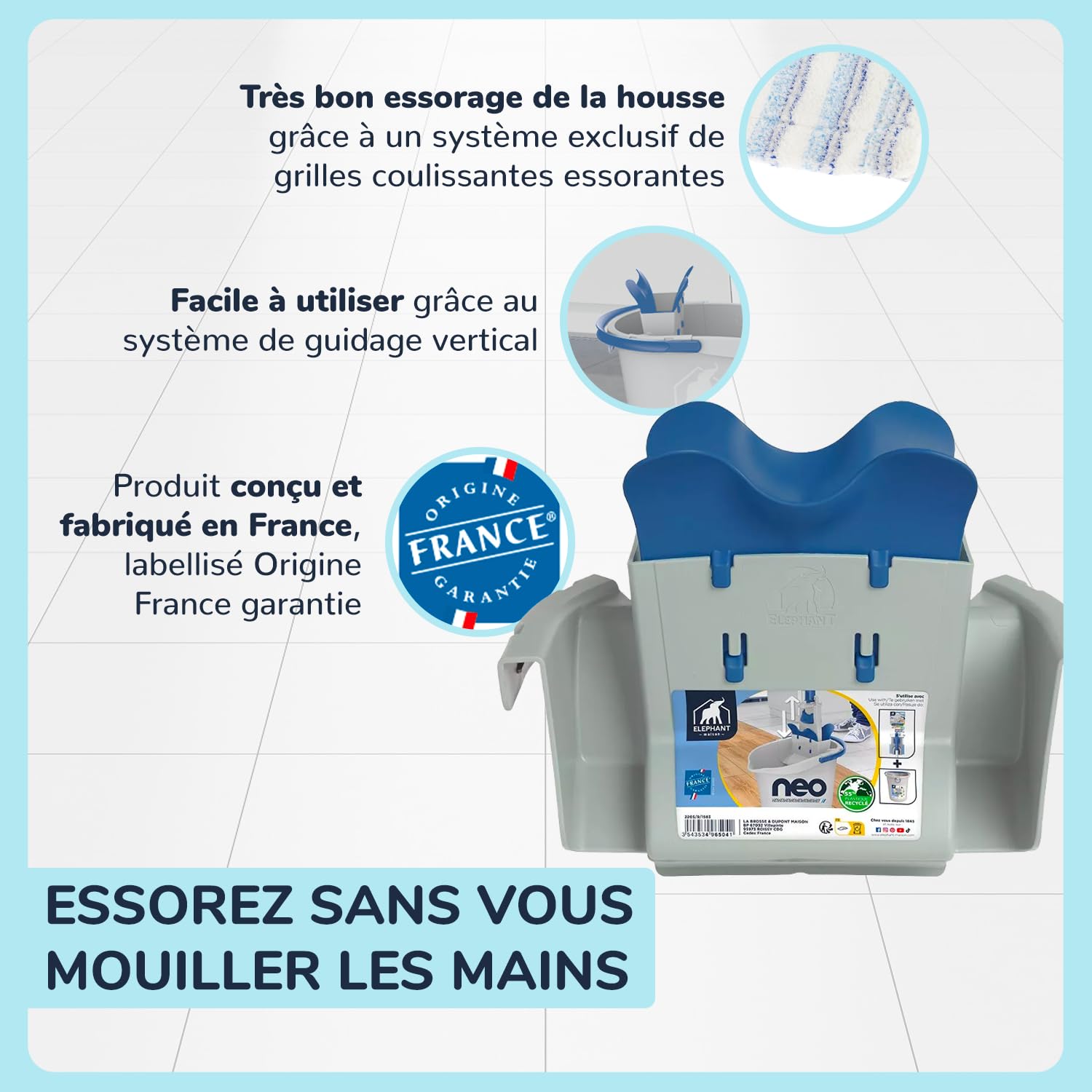 elephant-maison-neo-system-essoreur-lot-de-2-syst-me-brevet-compatible-balai-neo image 2
