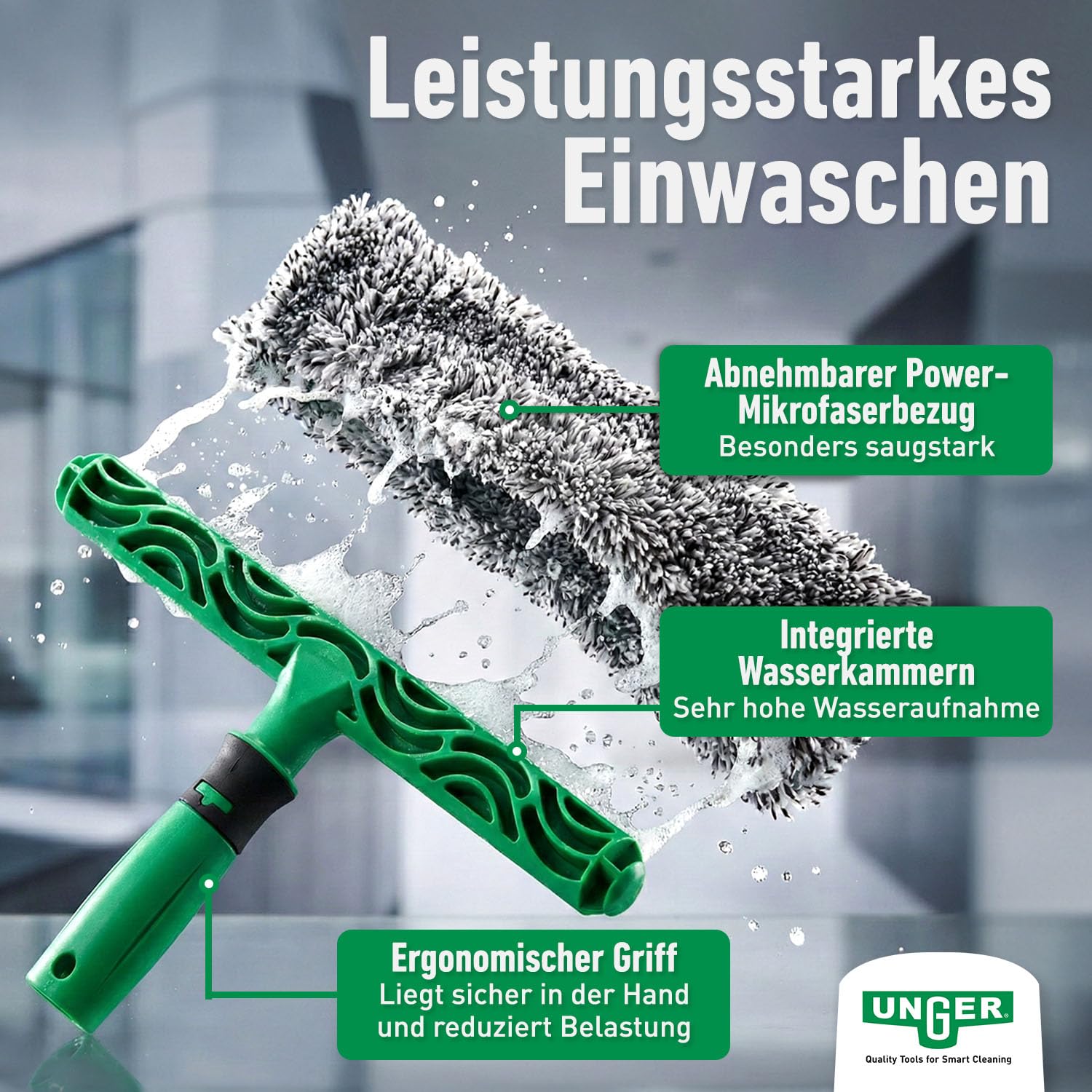 unger-kit-de-nettoyage-vitres-ak015-raclette-35-cm-lave-vitres-microfibre-seau-1 image 5
