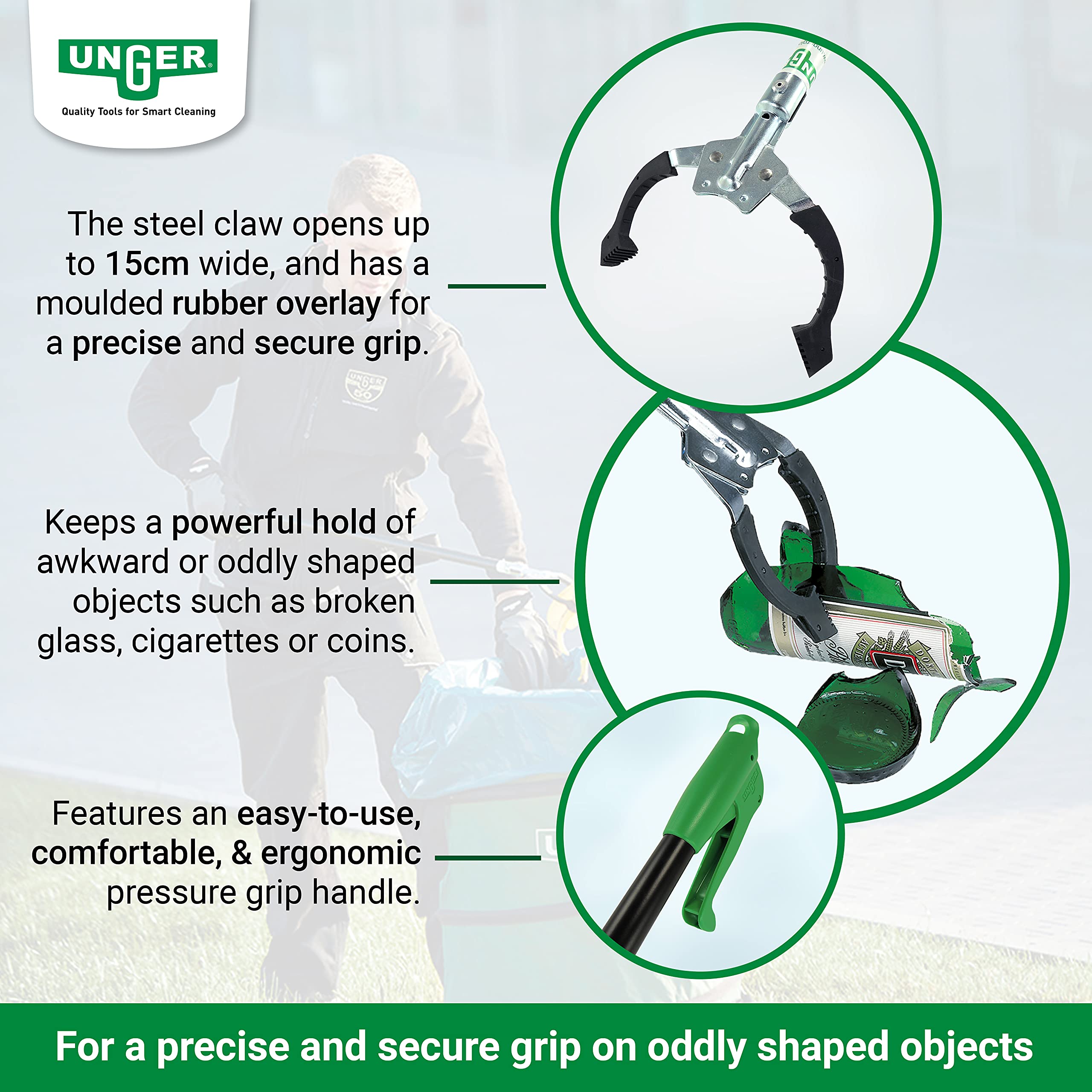 unger-niftynabber-pro-nn900-pince-d-chets-multifonction-97-cm-en-acier-avec-grif image 2